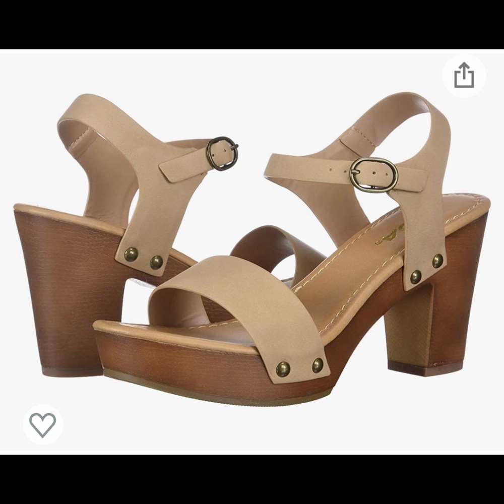 NEW Soda Wooden Platform Strapped Heels